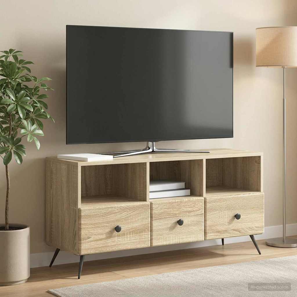 TV-skab med skuffe Sonoma-eg 102 x 34,5 x 50 cm Konstrueret træ