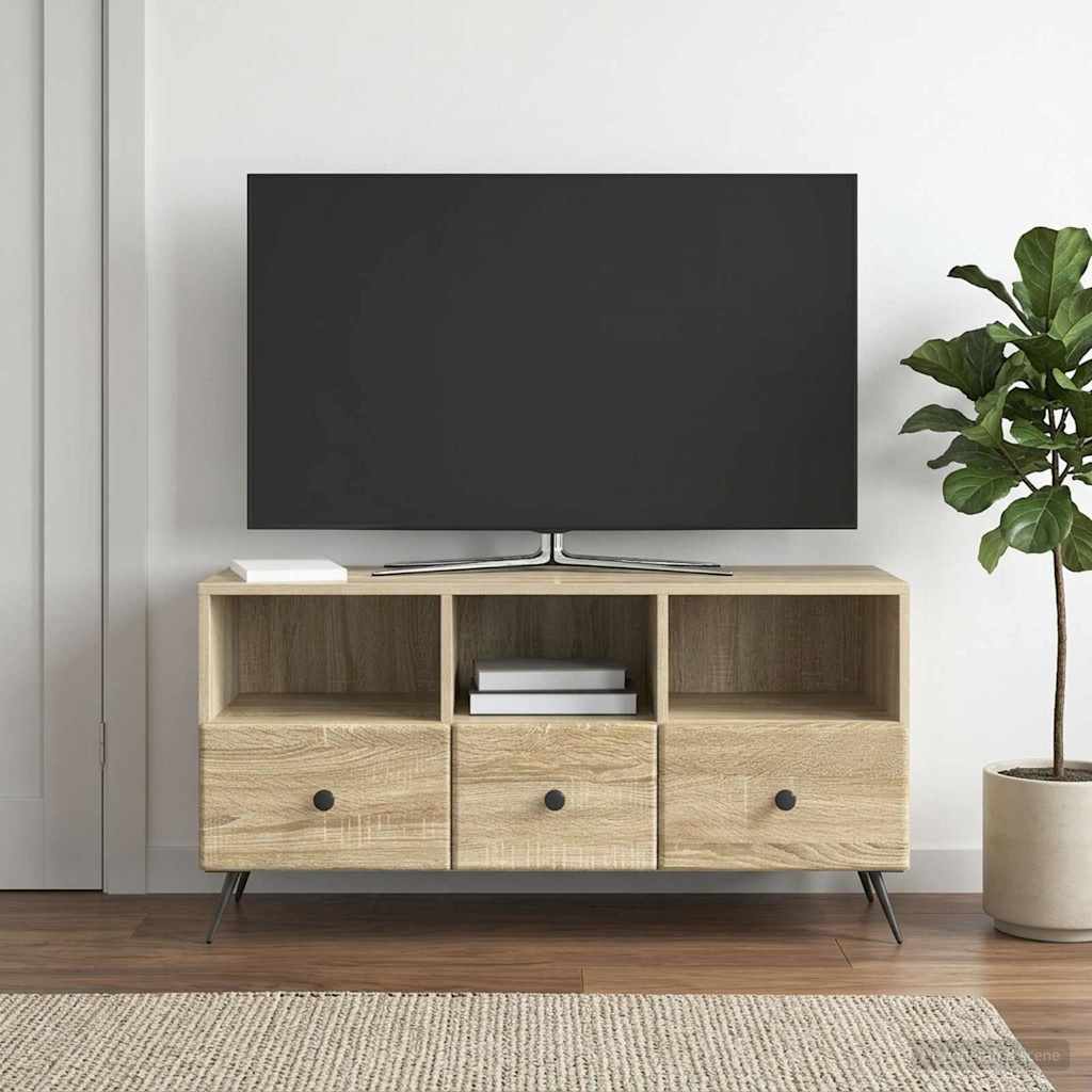 TV-skab med skuffe Sonoma-eg 102 x 34,5 x 50 cm Konstrueret træ
