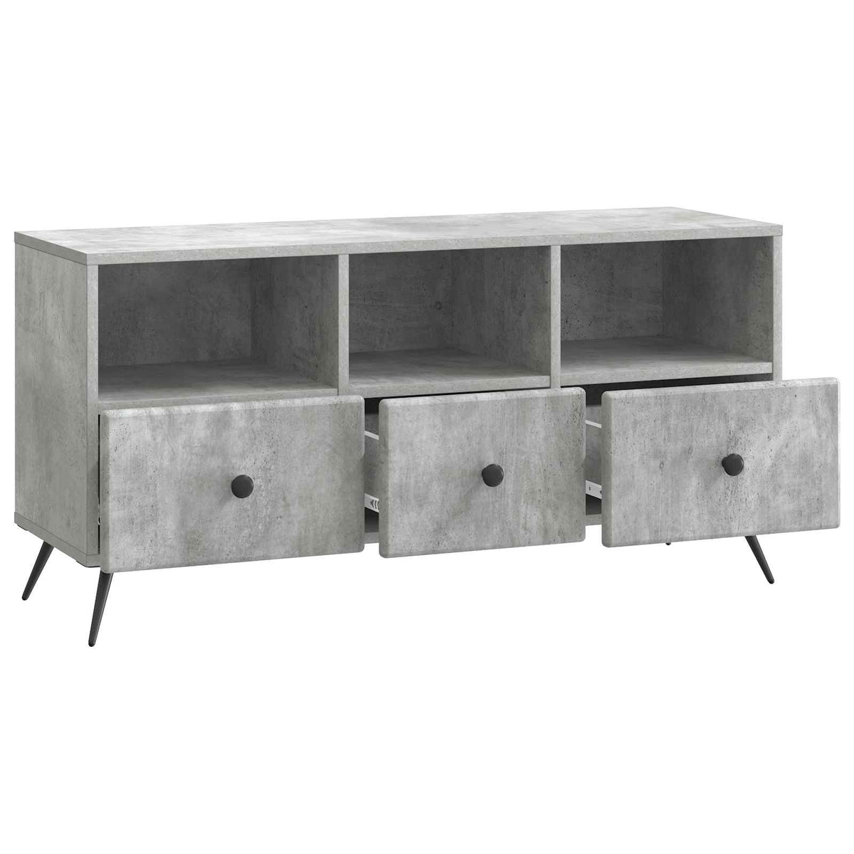 TV-skab med skuffe Betongrå 102 x 34,5 x 50 cm Konstrueret træ