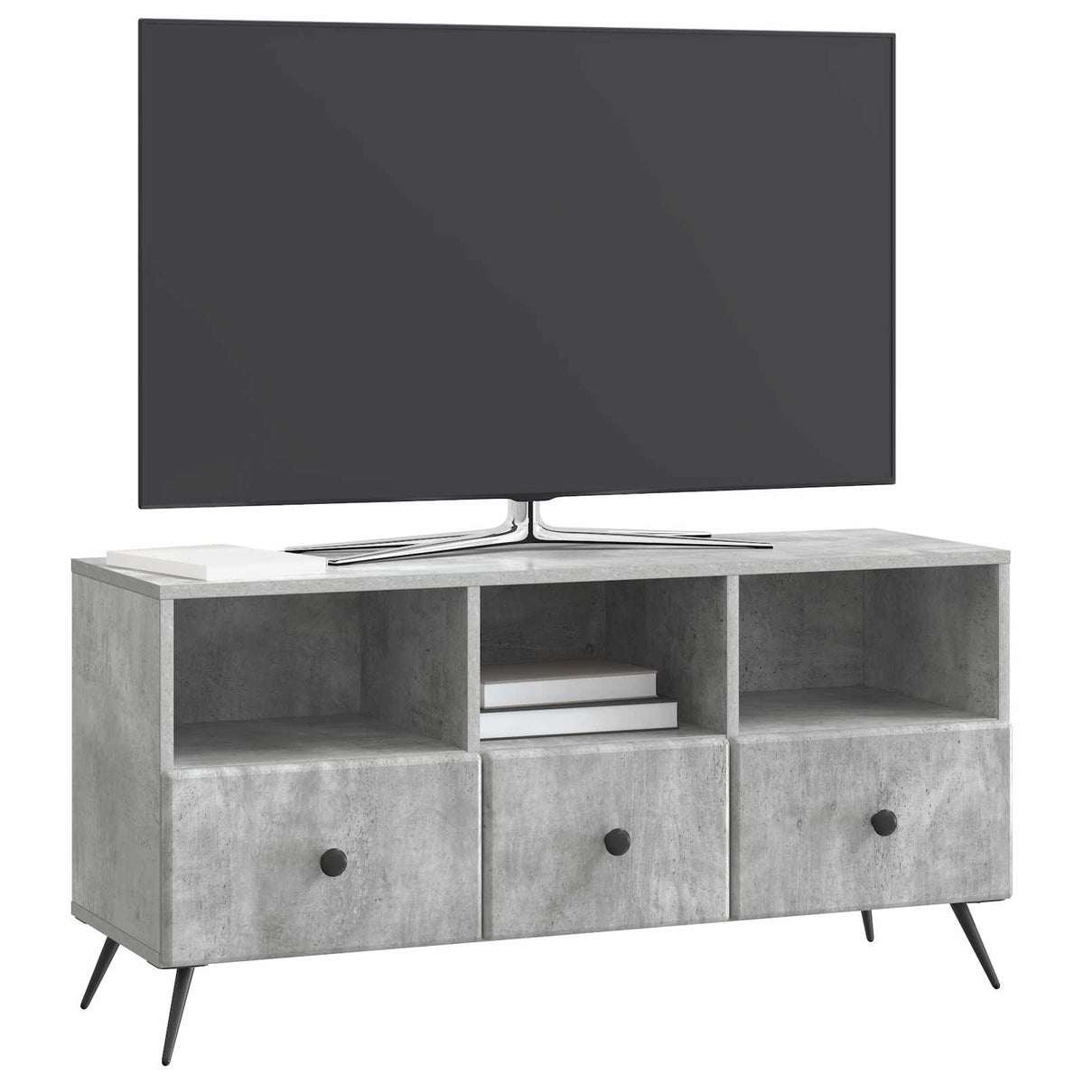 TV-skab med skuffe Betongrå 102 x 34,5 x 50 cm Konstrueret træ
