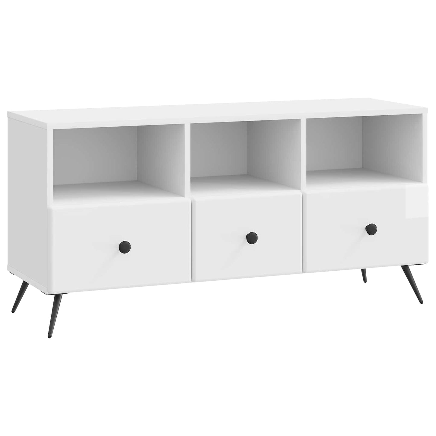 TV-skab Hvid højglans 102 x 34,5 x 50 cm Konstrueret træ