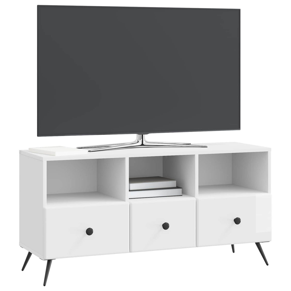 TV-skab Hvid højglans 102 x 34,5 x 50 cm Konstrueret træ