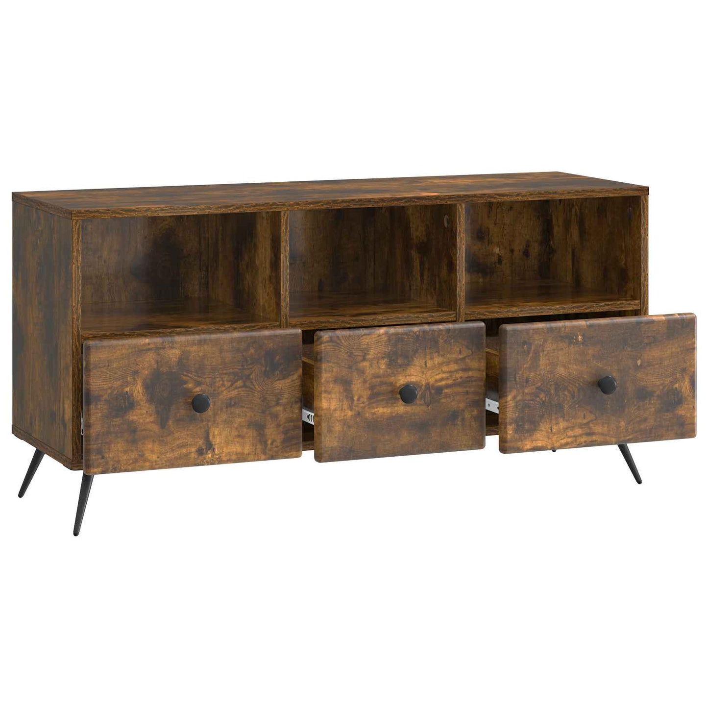 TV-skab med skuffe Røget eg 102 x 34,5 x 50 cm Konstrueret træ