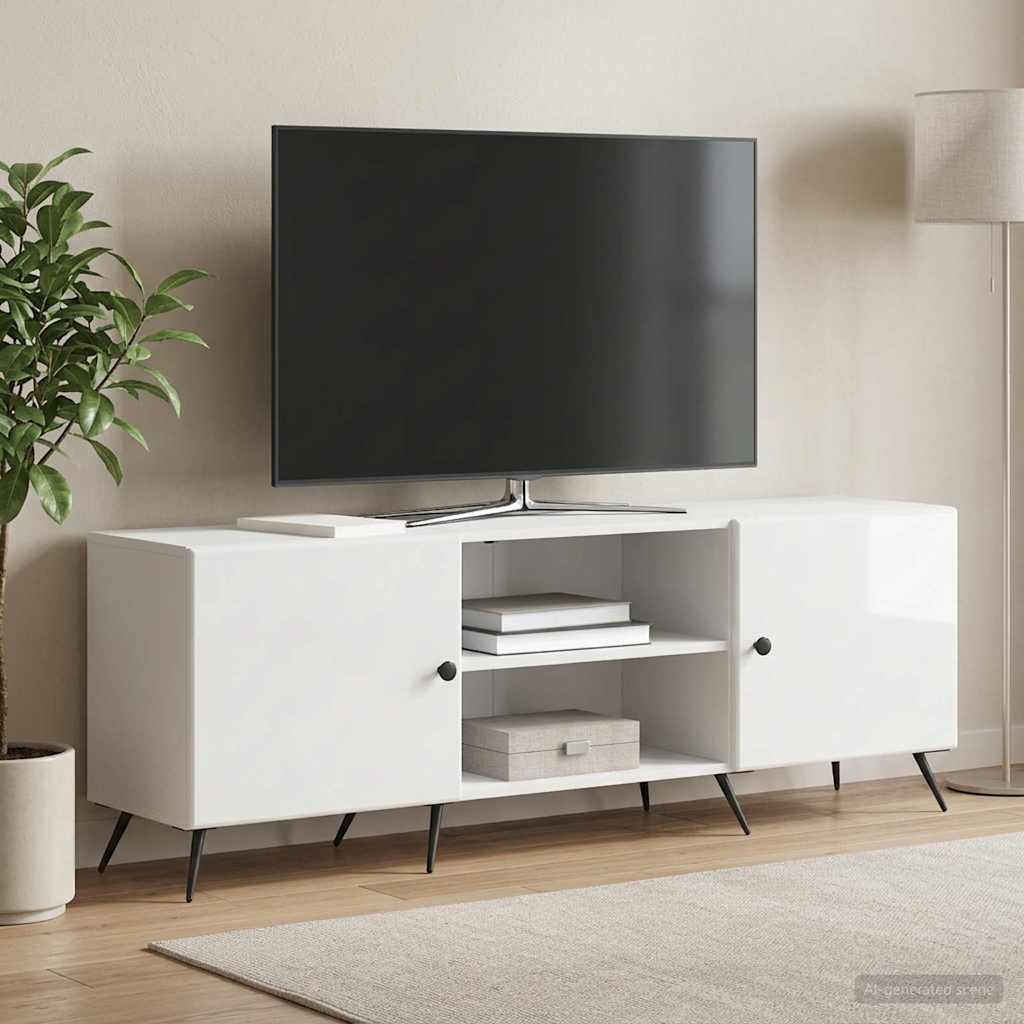 TV-skab 150 x 31 x 50 cm Hvid højglans Konstrueret træ