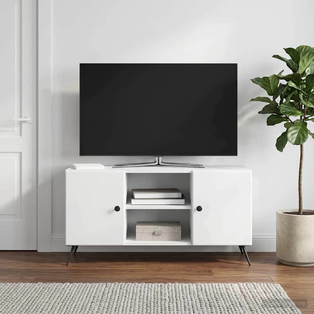 TV-skab Hvid 102 x 34,5 x 50 cm Konstrueret træ