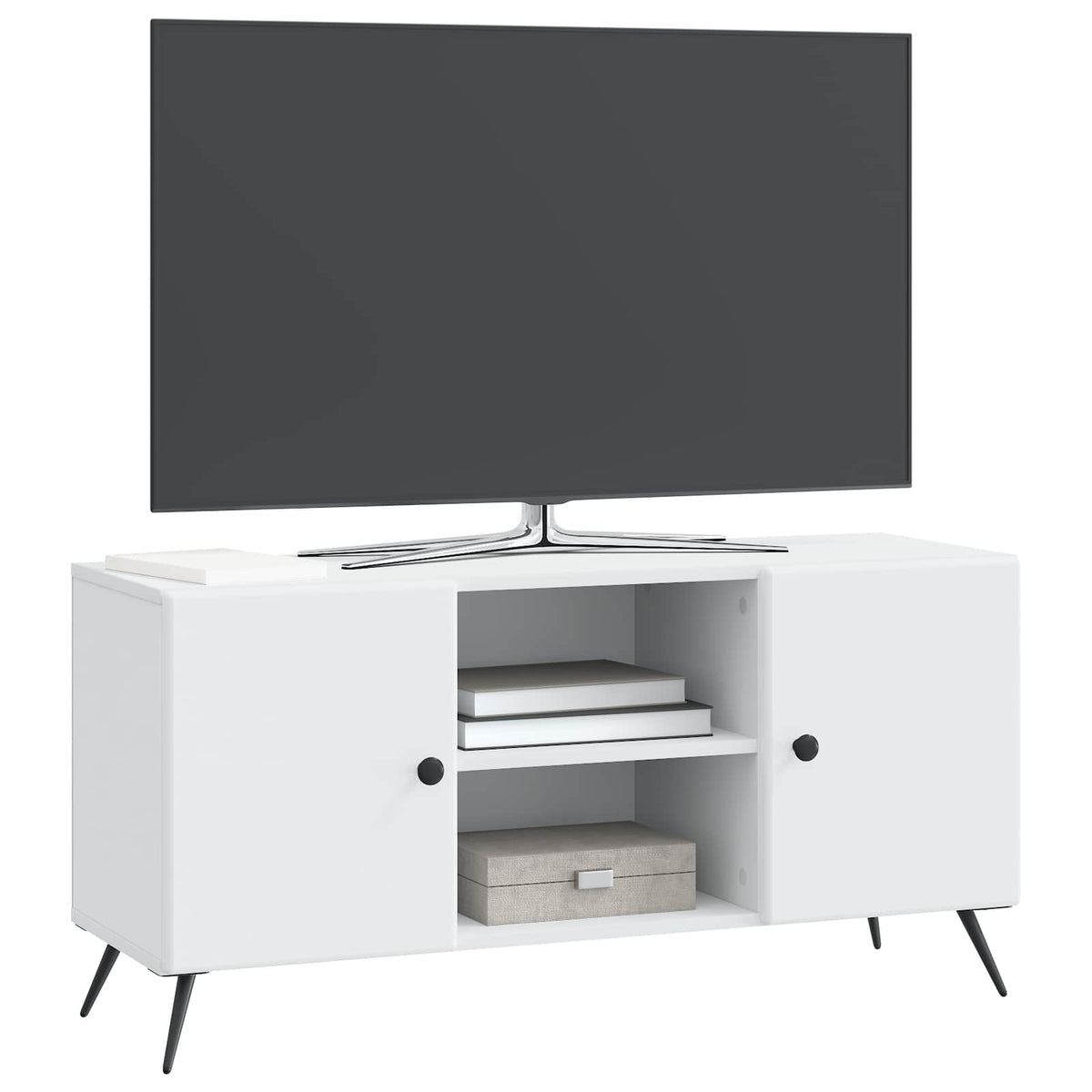 TV-skab Hvid 102 x 34,5 x 50 cm Konstrueret træ