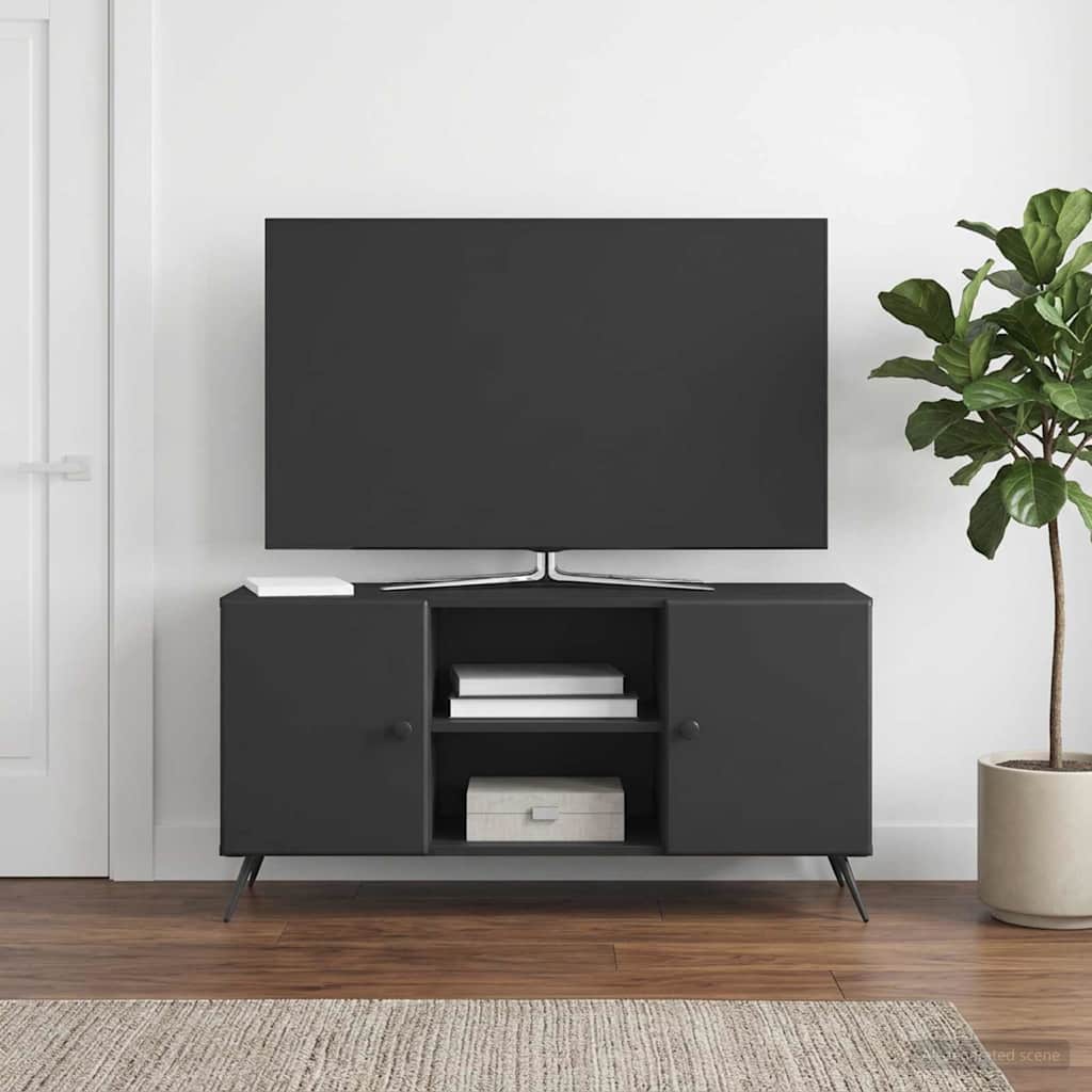 TV-skab 102 x 34,5 x 50 cm Sort Konstrueret træ