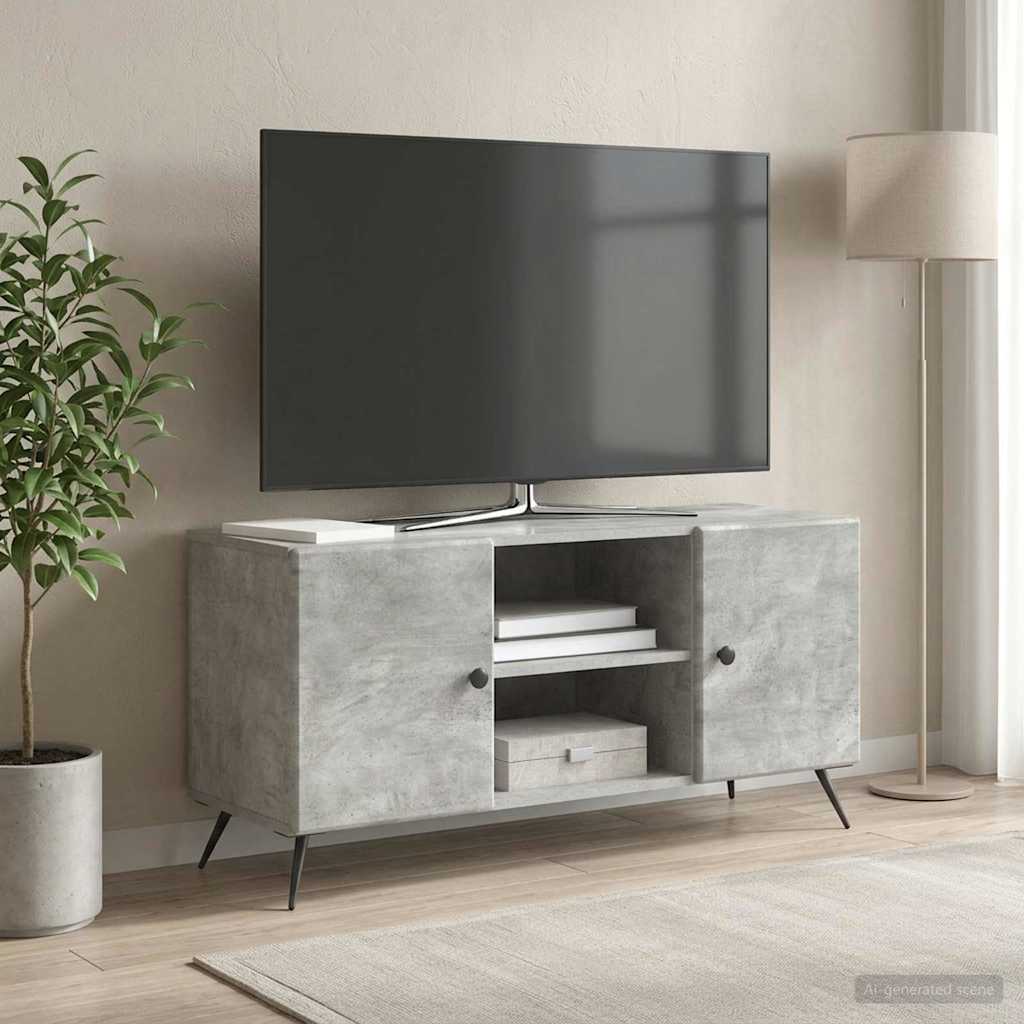 TV-skab 102 x 34,5 x 50 cm Betongrå Konstrueret træ