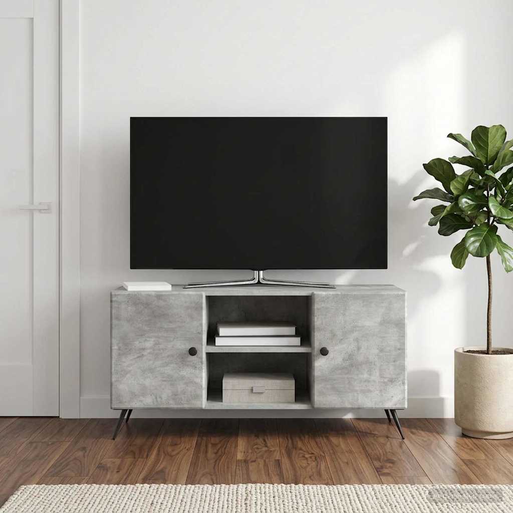 TV-skab 102 x 34,5 x 50 cm Betongrå Konstrueret træ