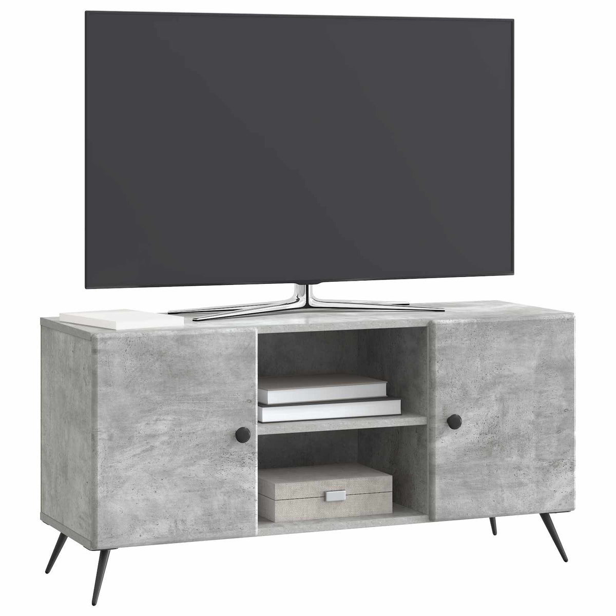 TV-skab 102 x 34,5 x 50 cm Betongrå Konstrueret træ