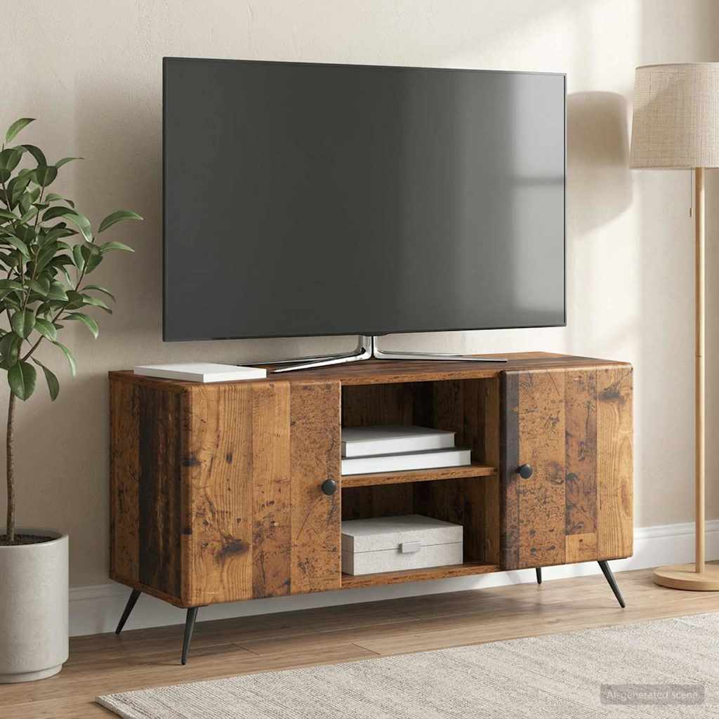 TV-skab 102 x 34,5 x 50 cm Gammelt træ Konstrueret træ