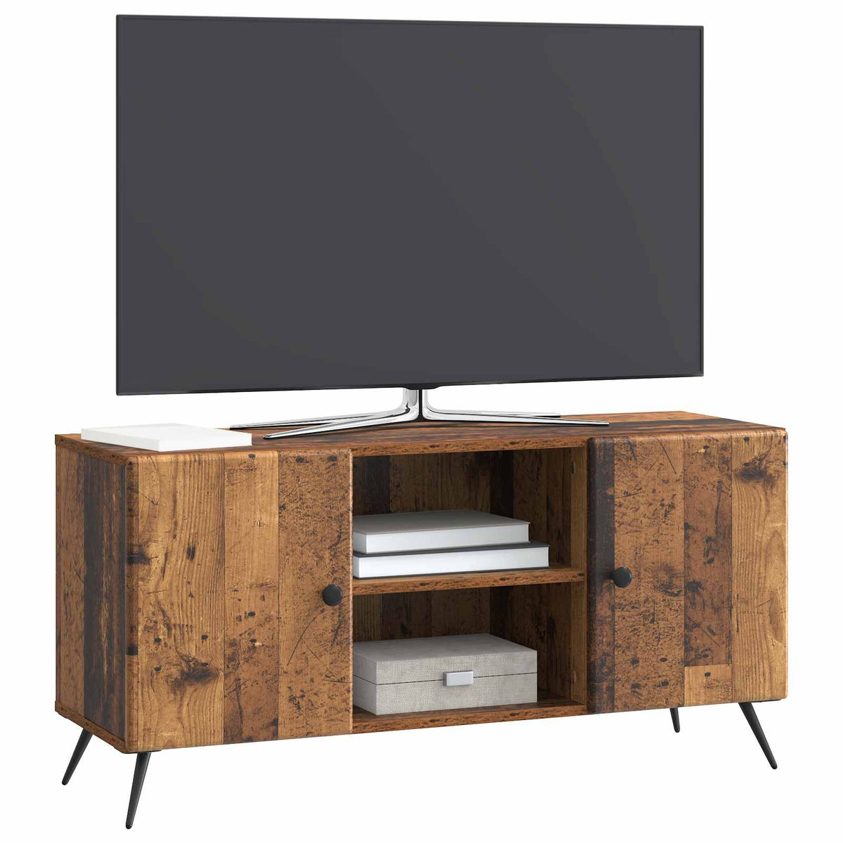 TV-skab 102 x 34,5 x 50 cm Gammelt træ Konstrueret træ