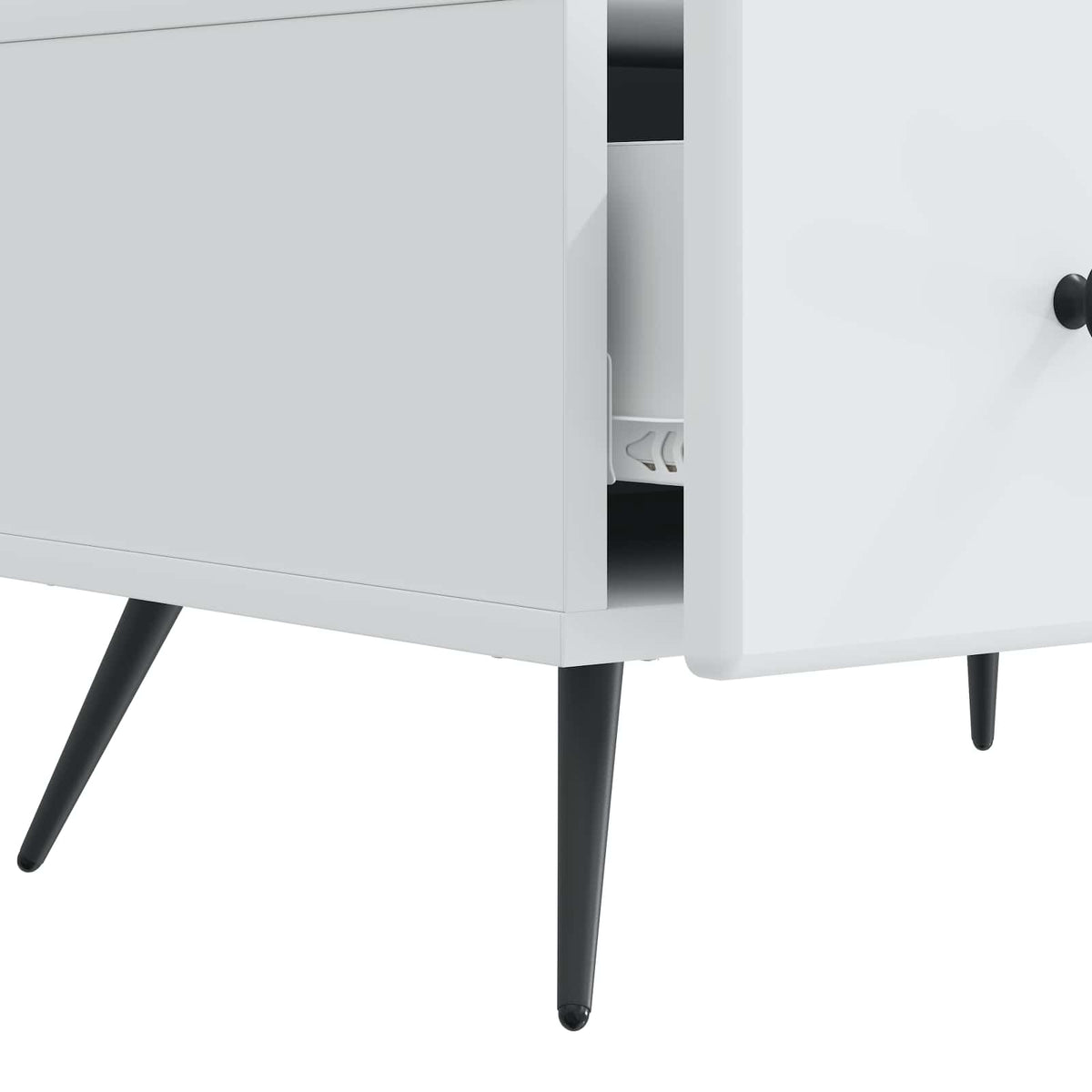 TV-skab med skuffe Hvid 147 x 34,5 x 30 cm Konstrueret træ