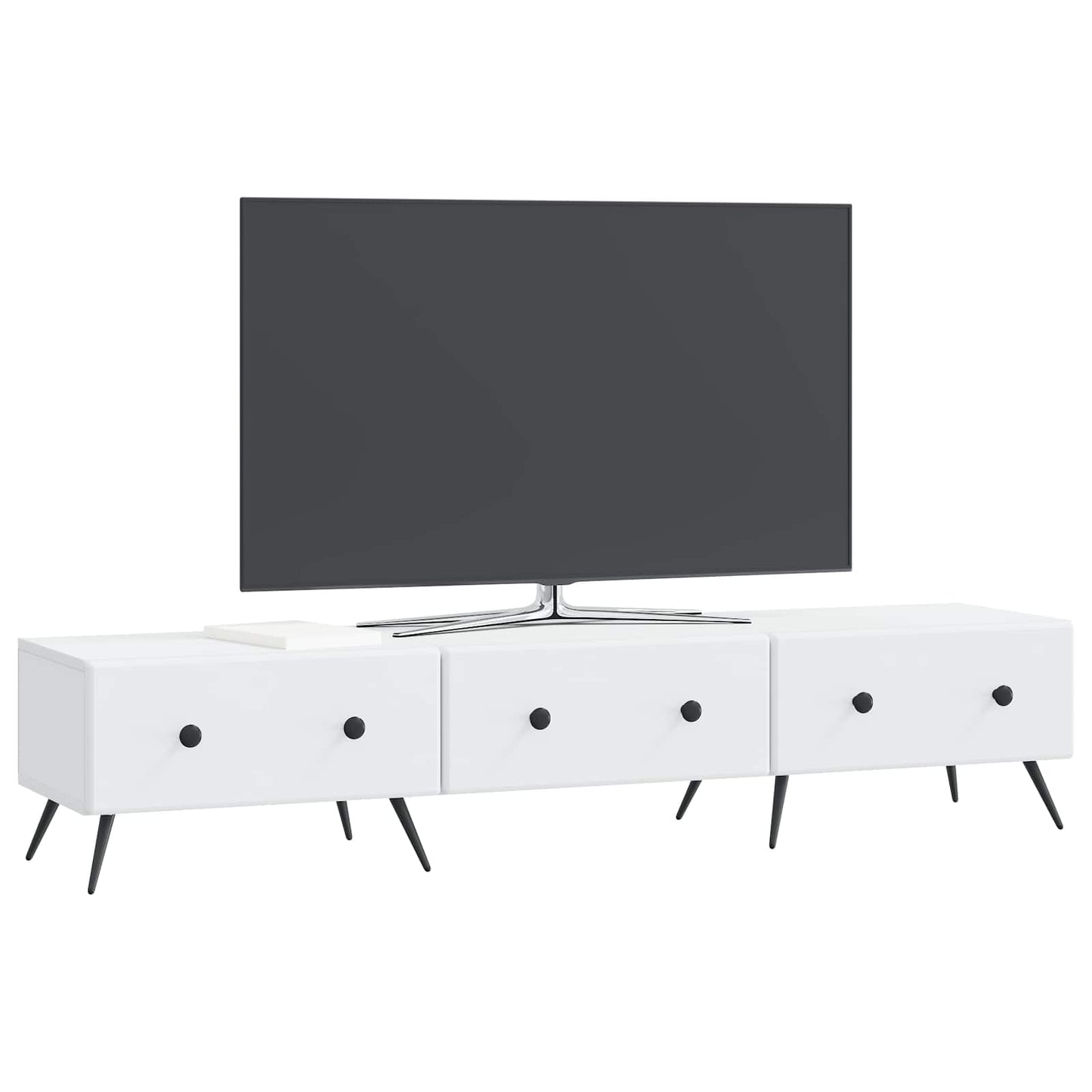TV-skab med skuffe Hvid 147 x 34,5 x 30 cm Konstrueret træ