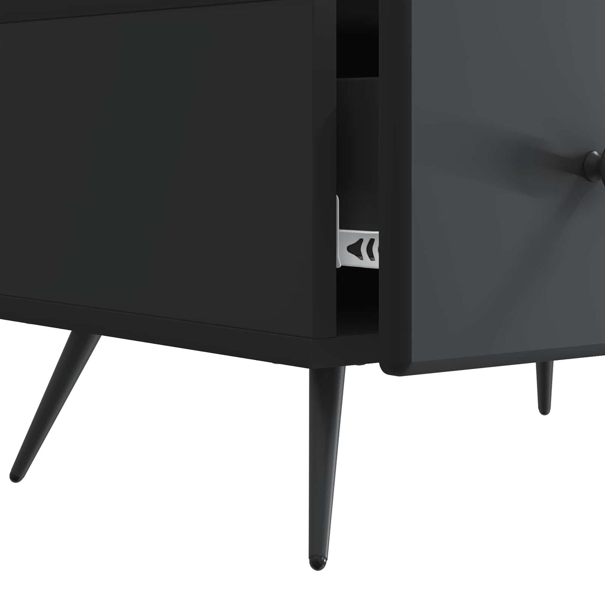 TV-skab med skuffe Sort 147 x 34,5 x 30 cm Konstrueret træ