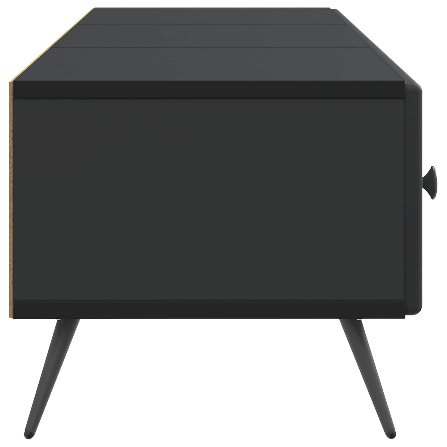TV-skab med skuffe Sort 147 x 34,5 x 30 cm Konstrueret træ