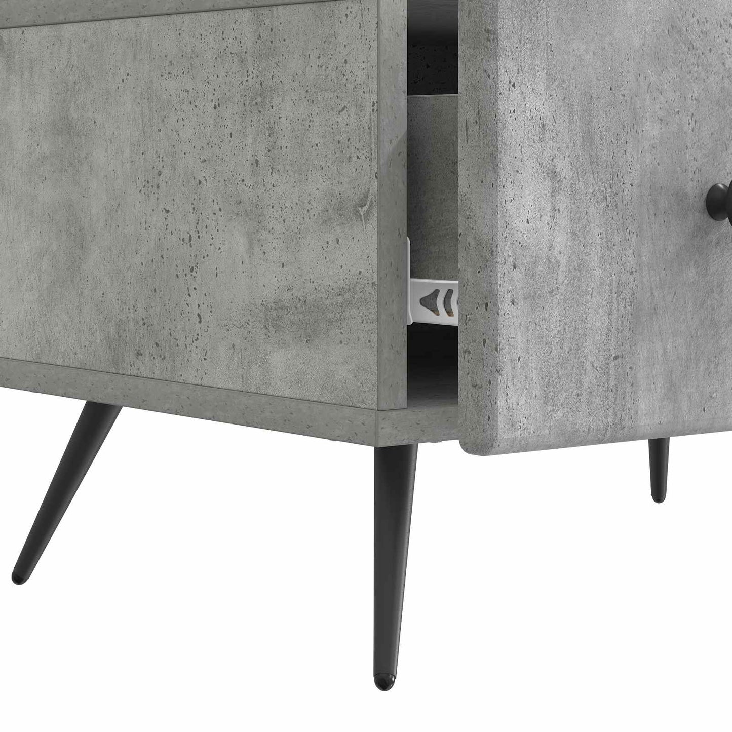 TV-skab med skuffe Betongrå 147 x 34,5 x 30 cm Konstrueret træ