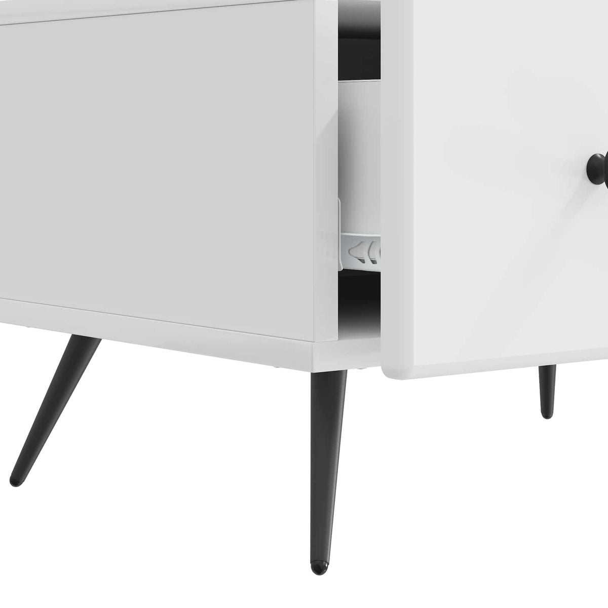TV-skab Hvid højglans 147 x 34,5 x 30 cm Konstrueret træ