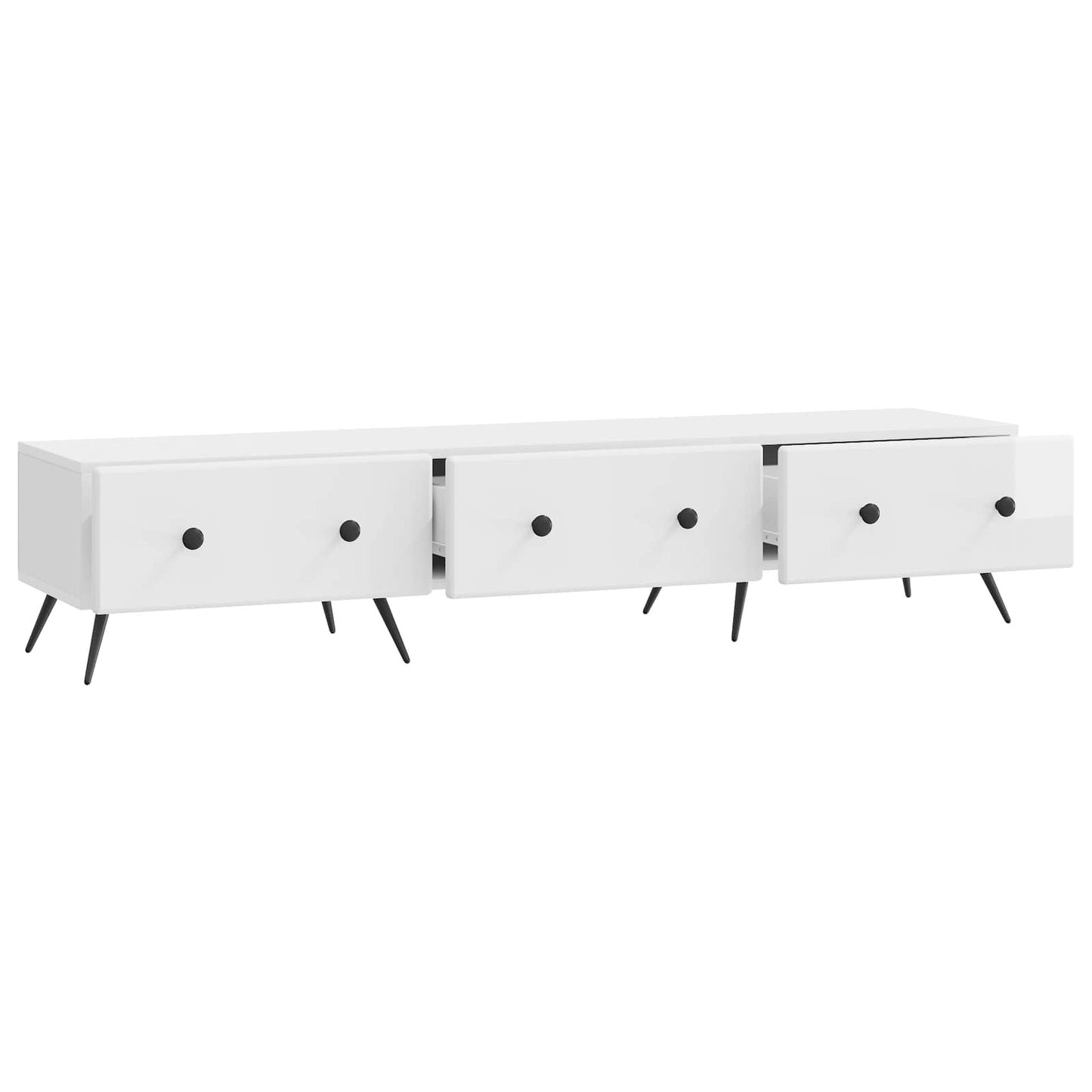 TV-skab Hvid højglans 147 x 34,5 x 30 cm Konstrueret træ