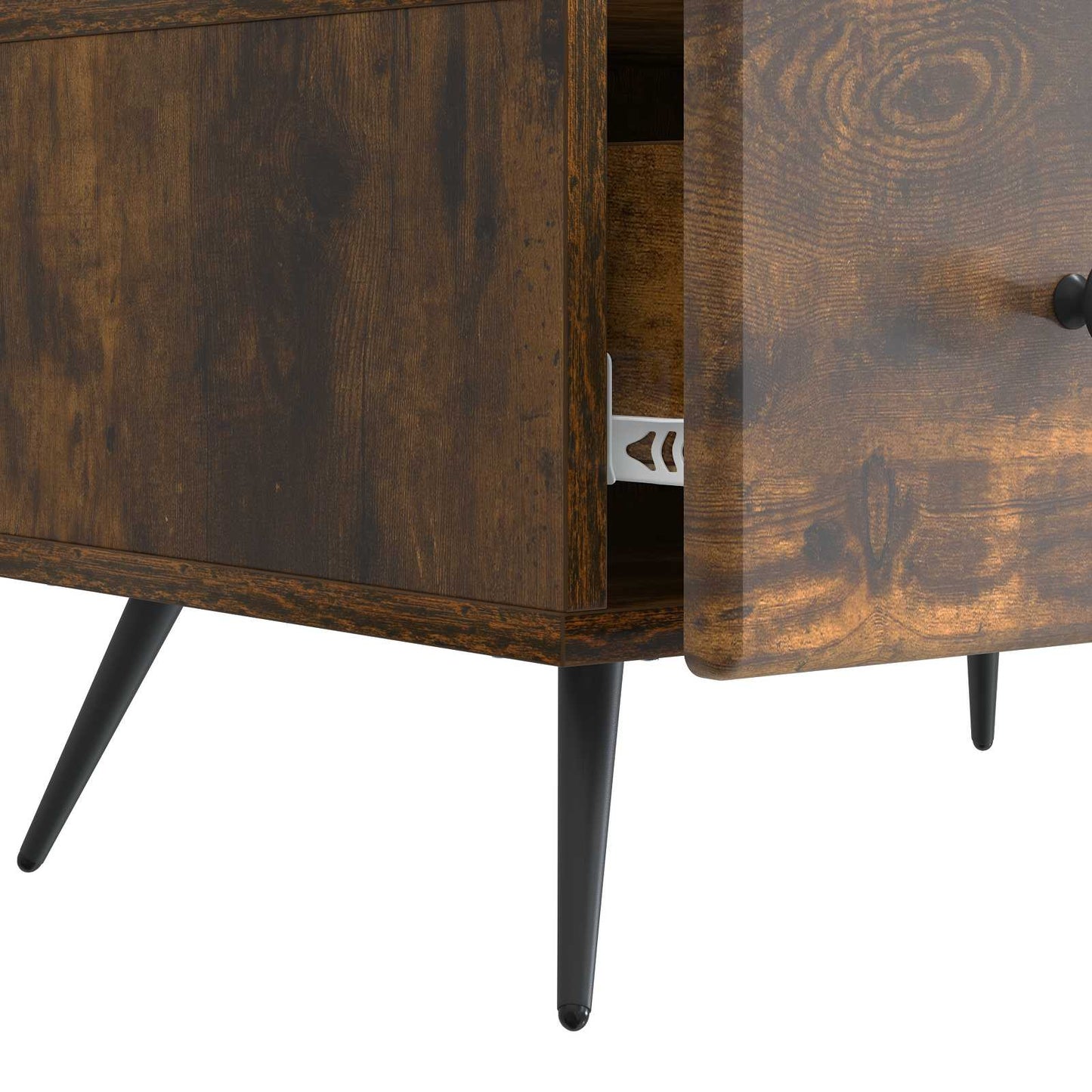 TV-skab med skuffe Røget eg 147 x 34,5 x 30 cm Konstrueret træ