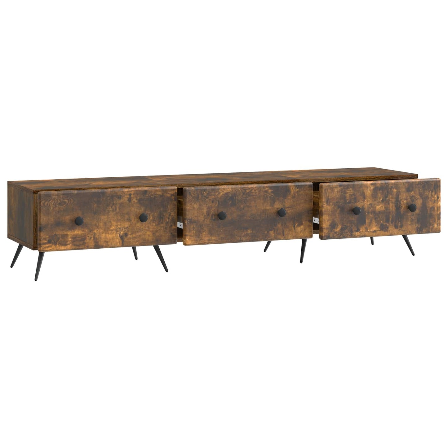 TV-skab med skuffe Røget eg 147 x 34,5 x 30 cm Konstrueret træ