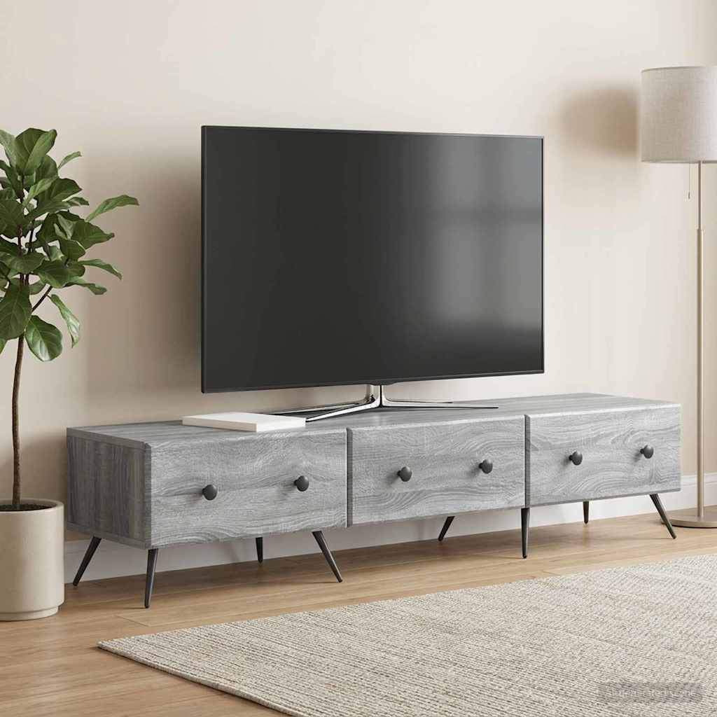 TV-skab Grå sonoma-eg 147 x 34,5 x 30 cm Konstrueret træ