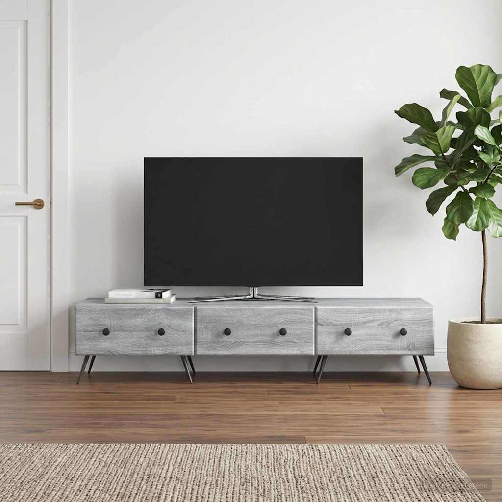 TV-skab Grå sonoma-eg 147 x 34,5 x 30 cm Konstrueret træ