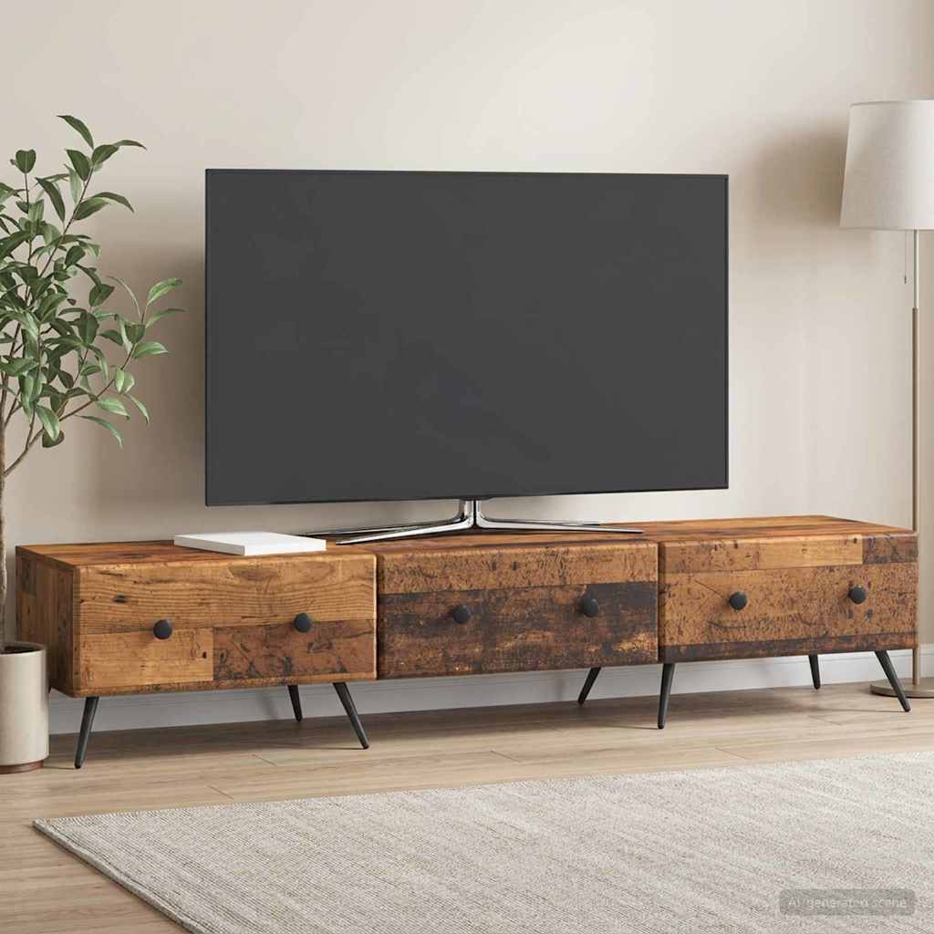 TV-skab Gammelt træ 147 x 34,5 x 30 cm Konstrueret træ