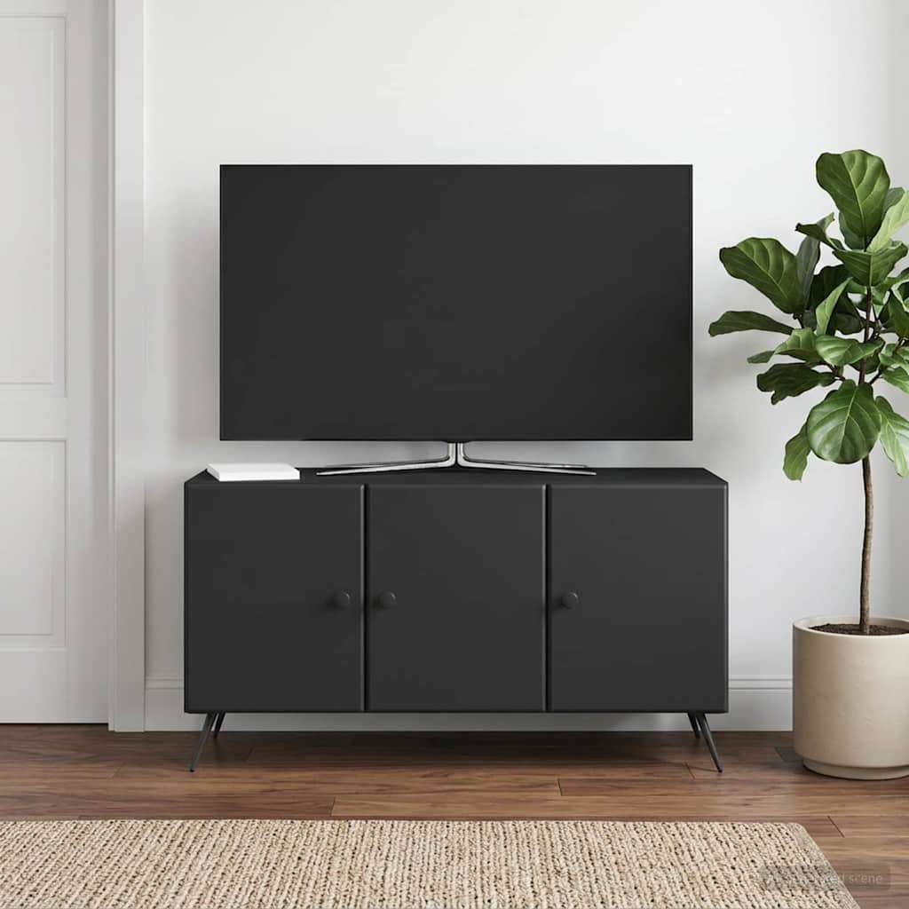 TV-skab Sort 99 x 34,5 x 50 cm Konstrueret træ