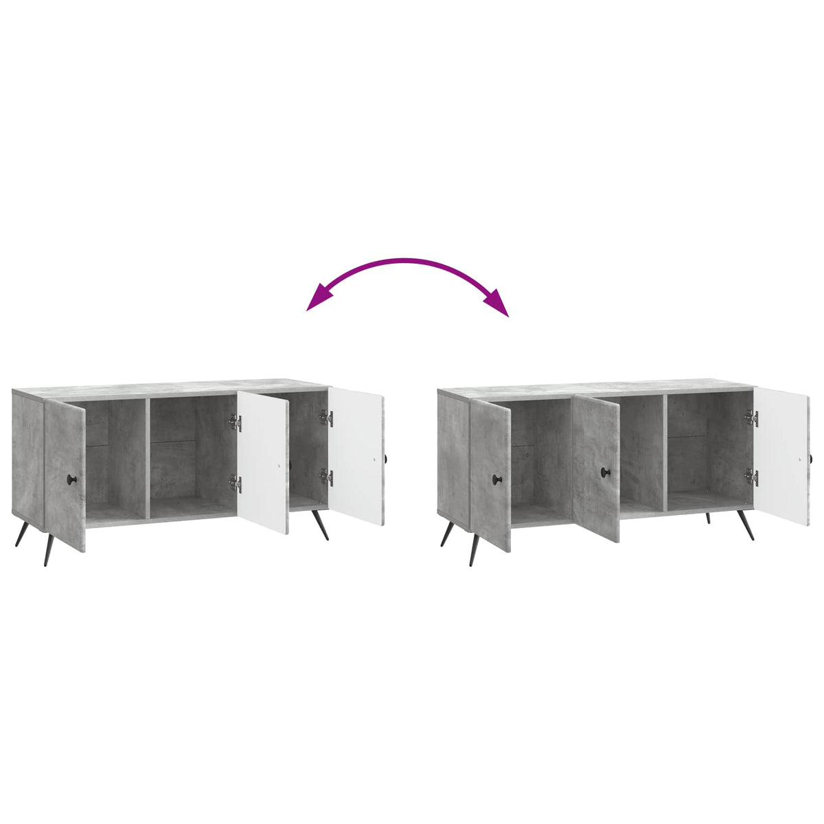 TV-skab Betongrå 99 x 34,5 x 50 cm Konstrueret træ