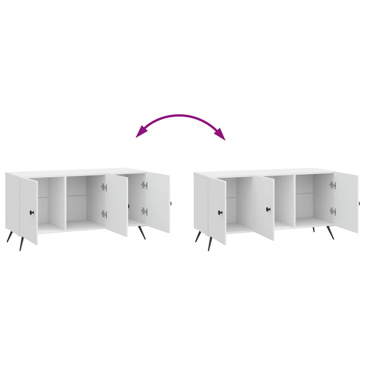 TV-skab Hvid højglans 99 x 34,5 x 50 cm Konstrueret træ