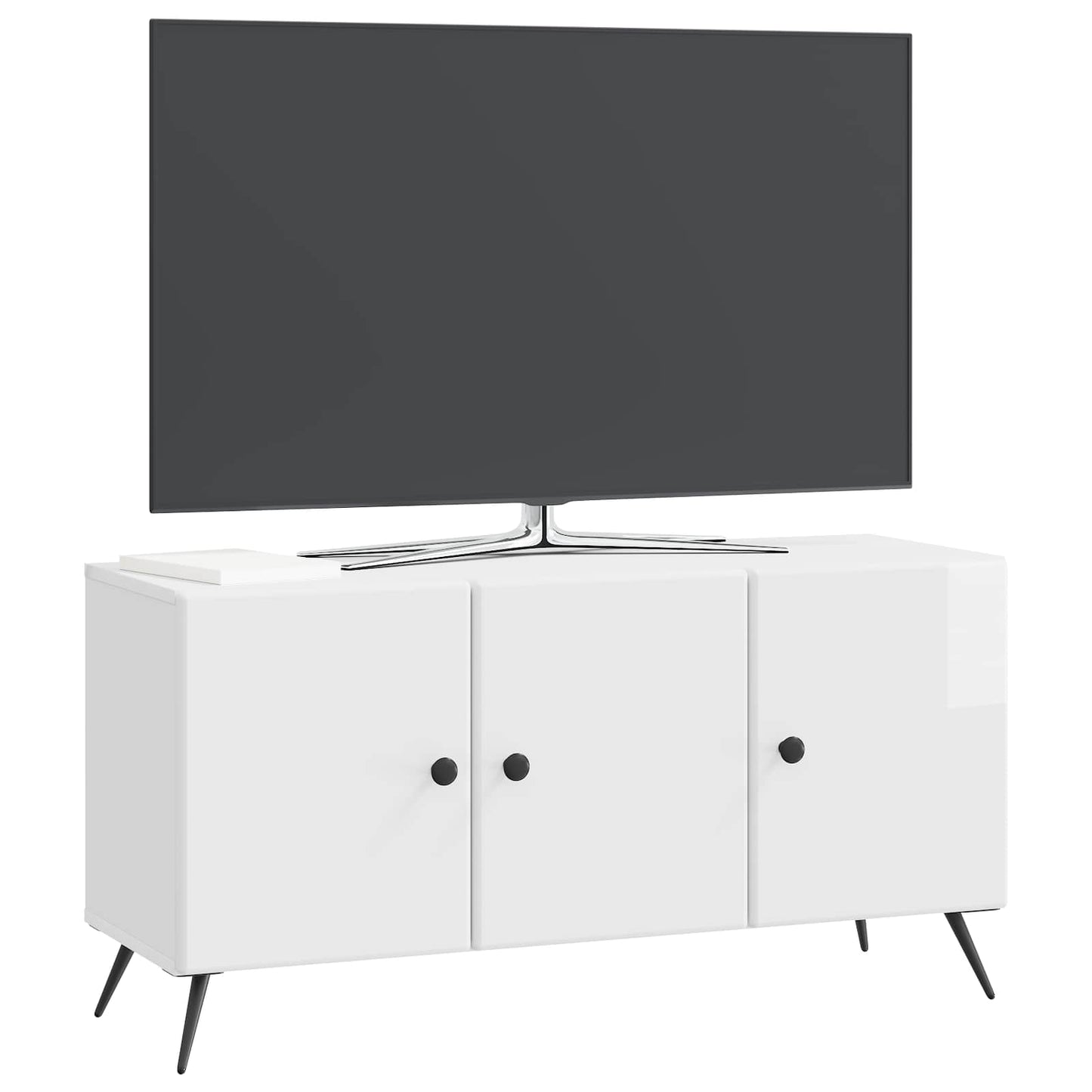 TV-skab Hvid højglans 99 x 34,5 x 50 cm Konstrueret træ