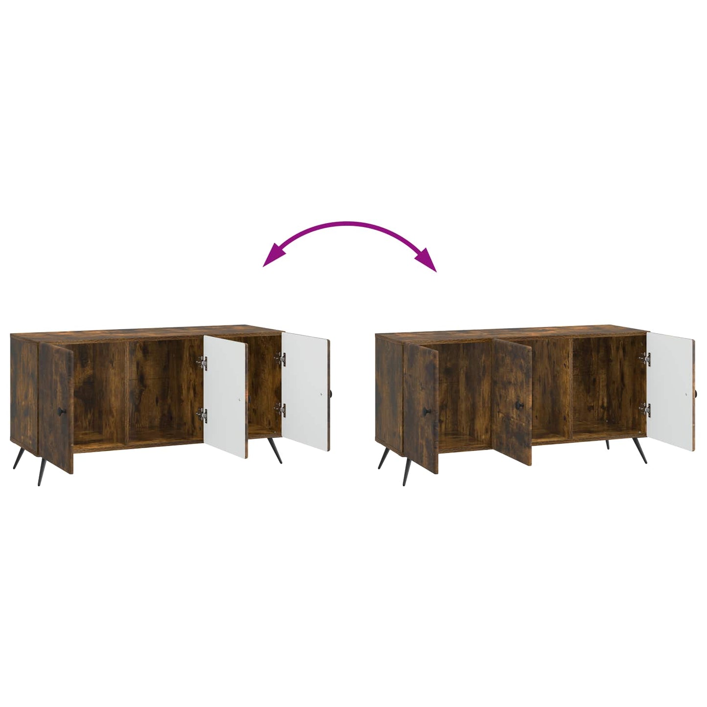TV-skab Røget eg 99 x 34,5 x 50 cm Konstrueret træ
