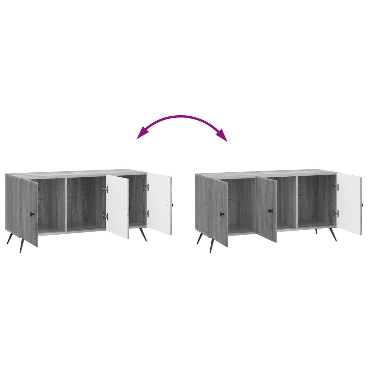 TV-skab Grå sonoma-eg 99 x 34,5 x 50 cm Konstrueret træ