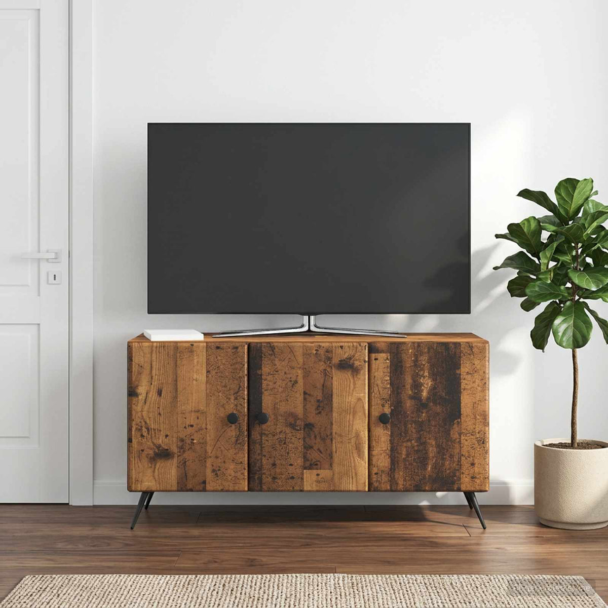 TV-skab Gammelt træ 99 x 34,5 x 50 cm Konstrueret træ