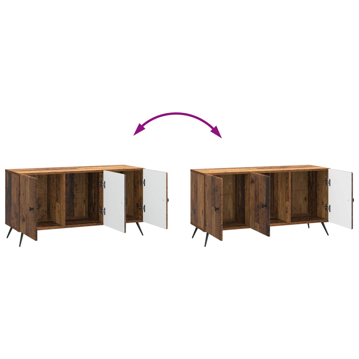 TV-skab Gammelt træ 99 x 34,5 x 50 cm Konstrueret træ