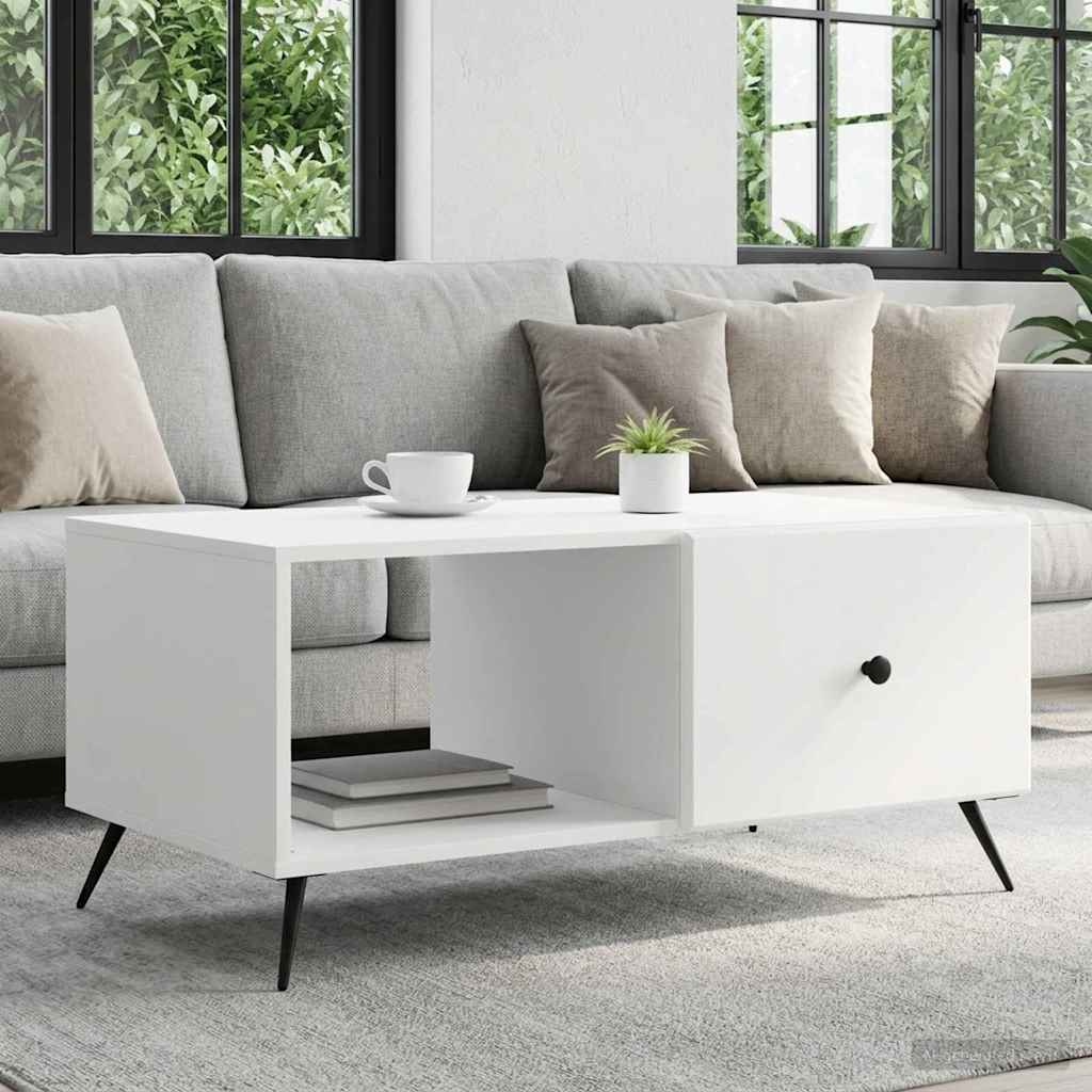 Sofabord Hvid 90 x 50 x 40 cm Konstrueret træ