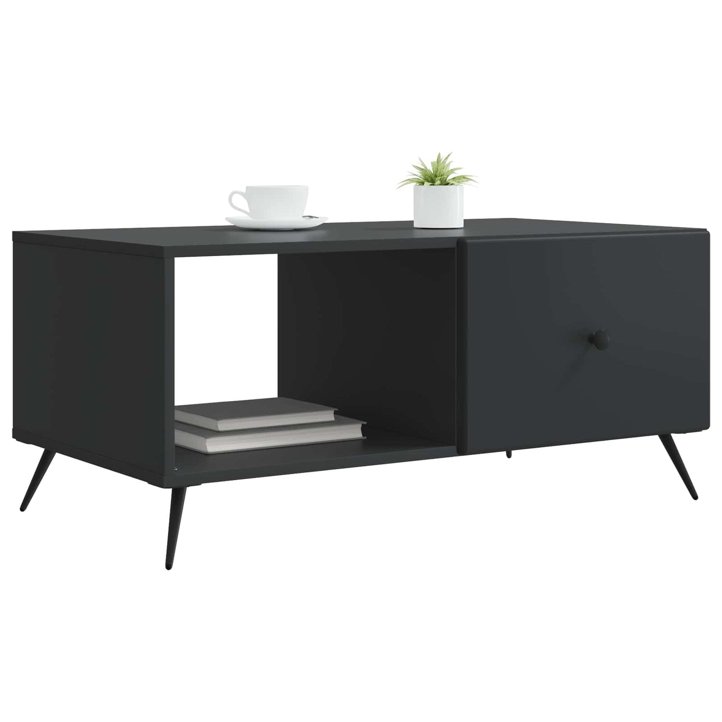Sofabord Sort 90 x 50 x 40 cm Konstrueret træ