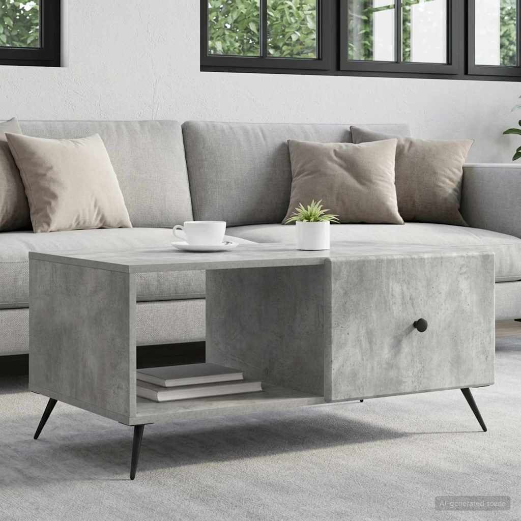 Sofabord Betongrå 90 x 50 x 40 cm Konstrueret træ