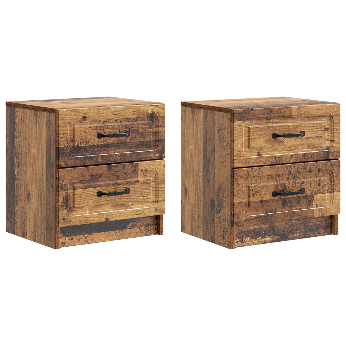 Natskab 2 stk. Gammelt træ 43 x 34,5 x 44,5 cm Konstrueret træ
