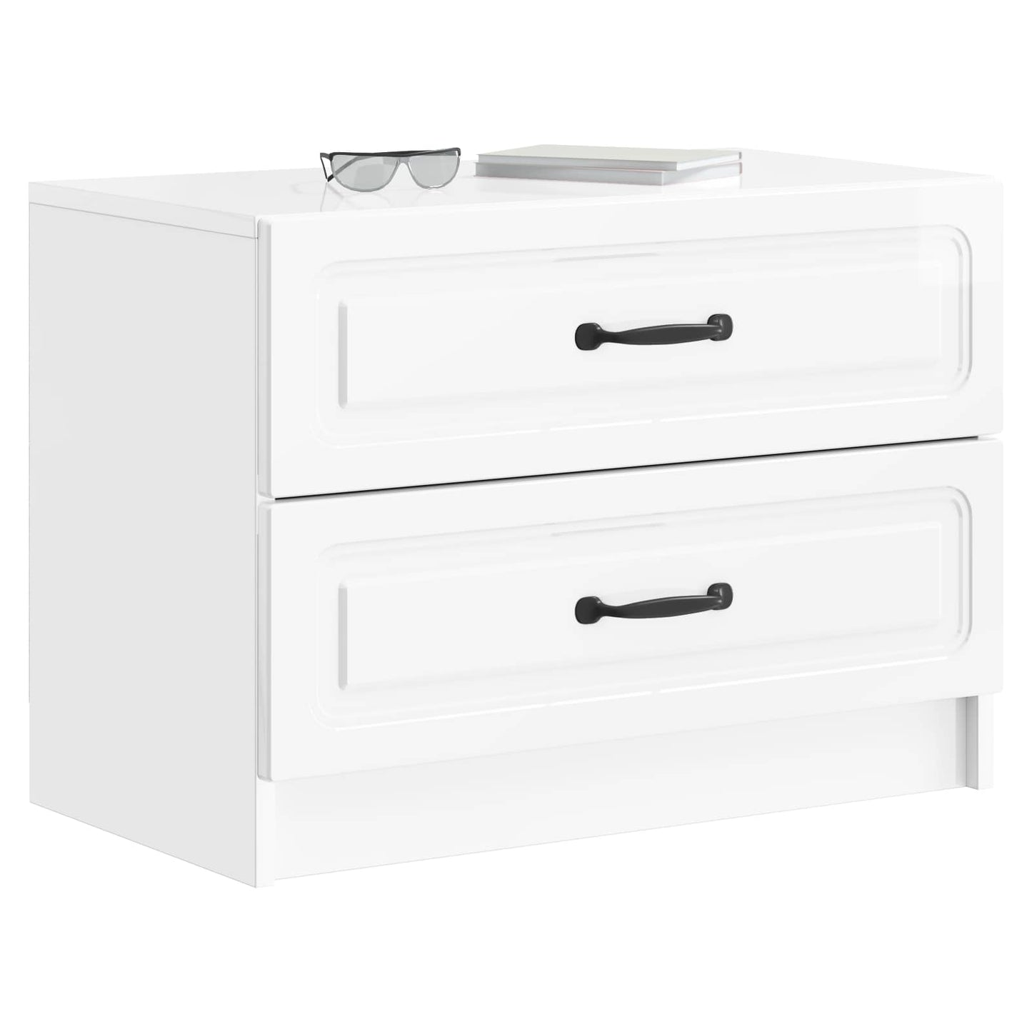 Natskab Hvid højglans 62 x 34,5 x 44,5 cm Konstrueret træ