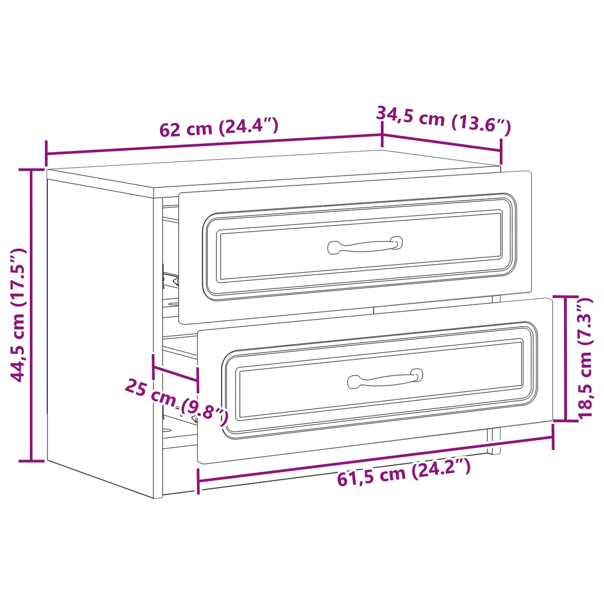 Natskab Hvid højglans 62 x 34,5 x 44,5 cm Konstrueret træ