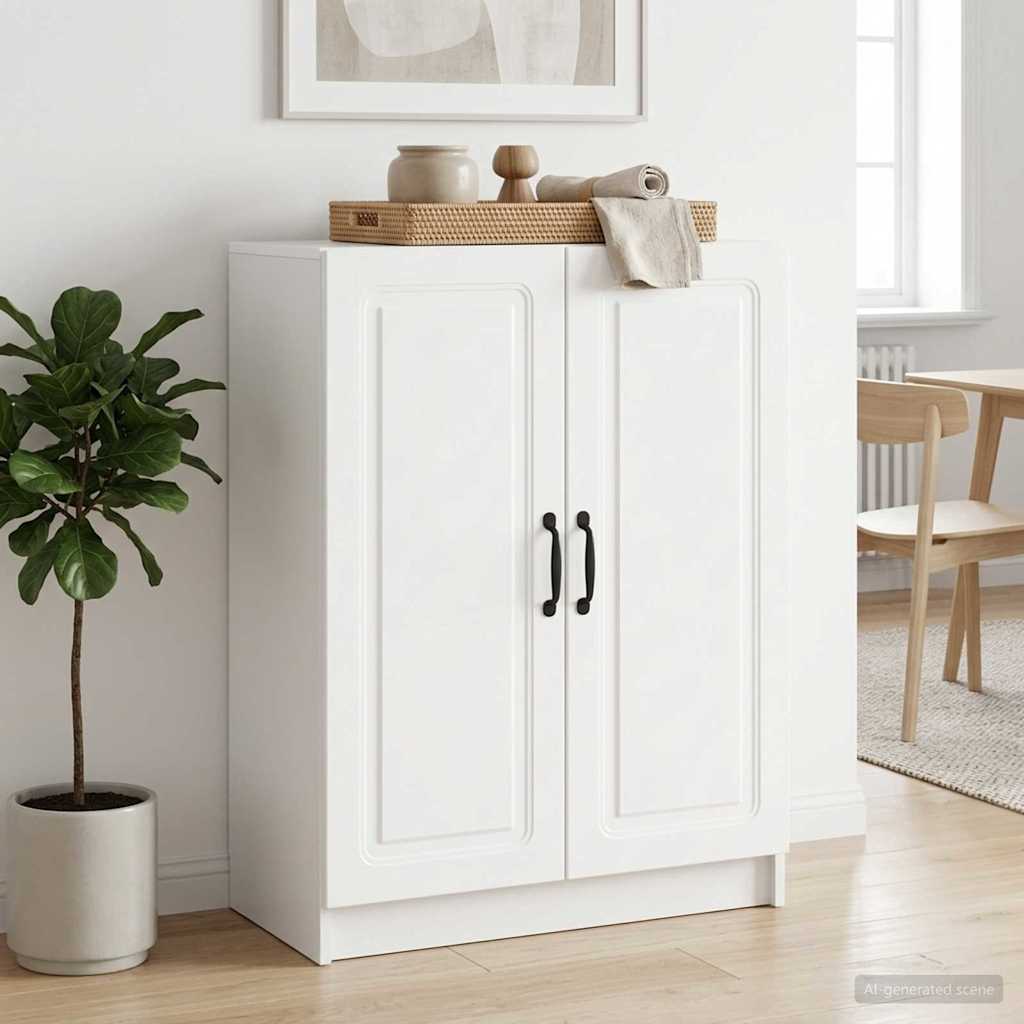 Sideboard Hvid højglans 66 x 34,5 x 87 cm Konstrueret træ