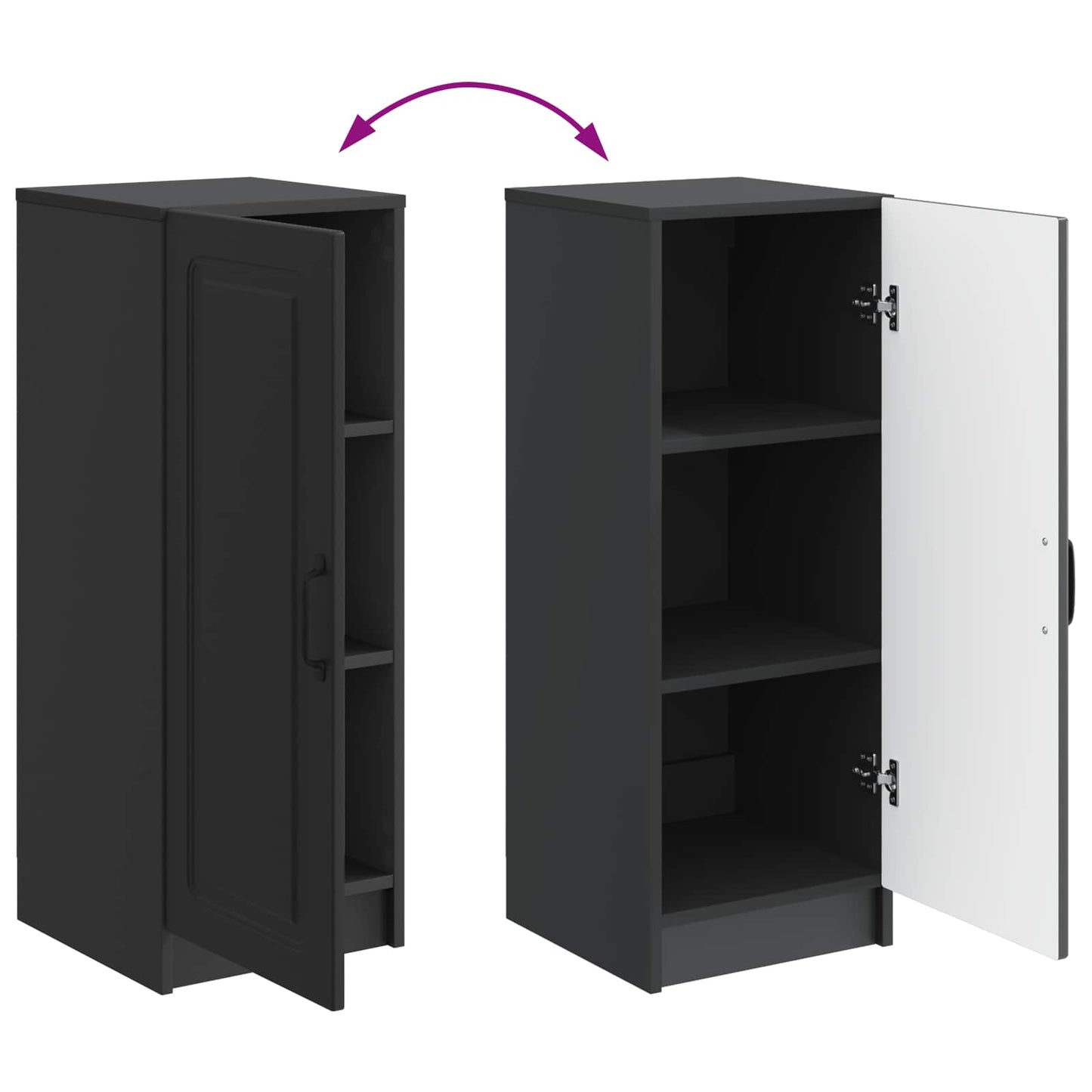 Sideboard Sort 33 x 34,5 x 87 cm Konstrueret træ