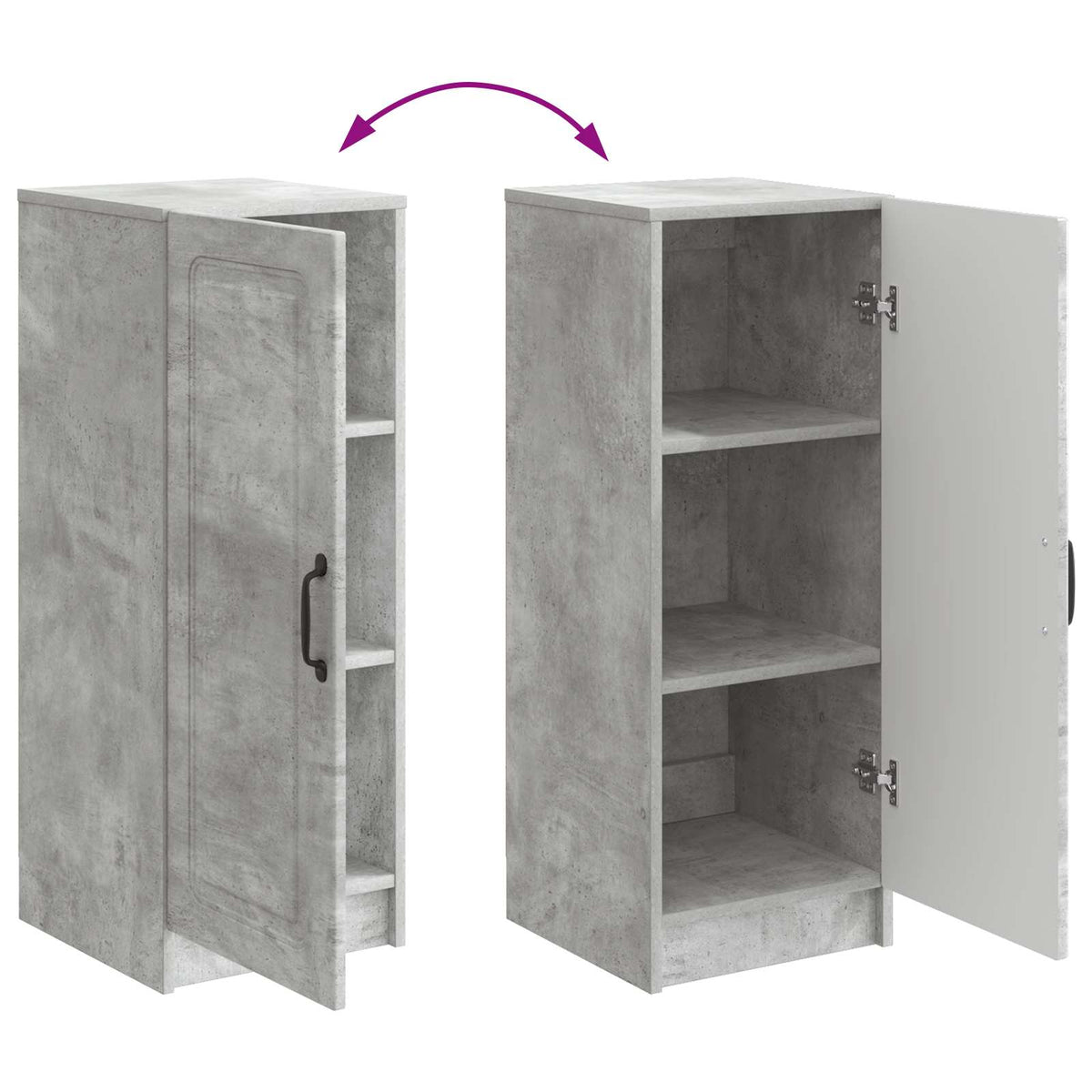 Sideboard Betongrå 33 x 34,5 x 87 cm Konstrueret træ