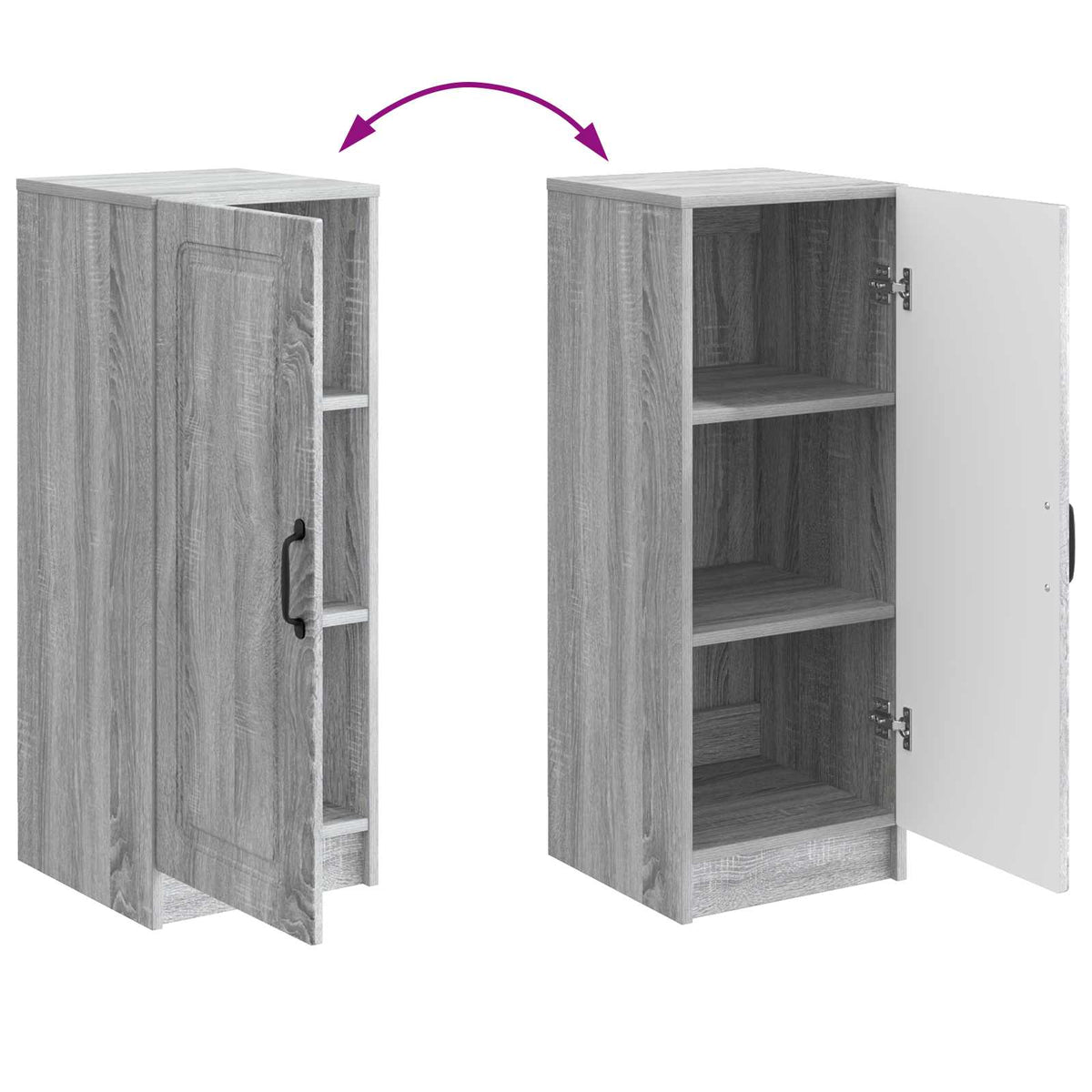 Sideboard Grå sonoma-eg 33 x 34,5 x 87 cm Konstrueret træ