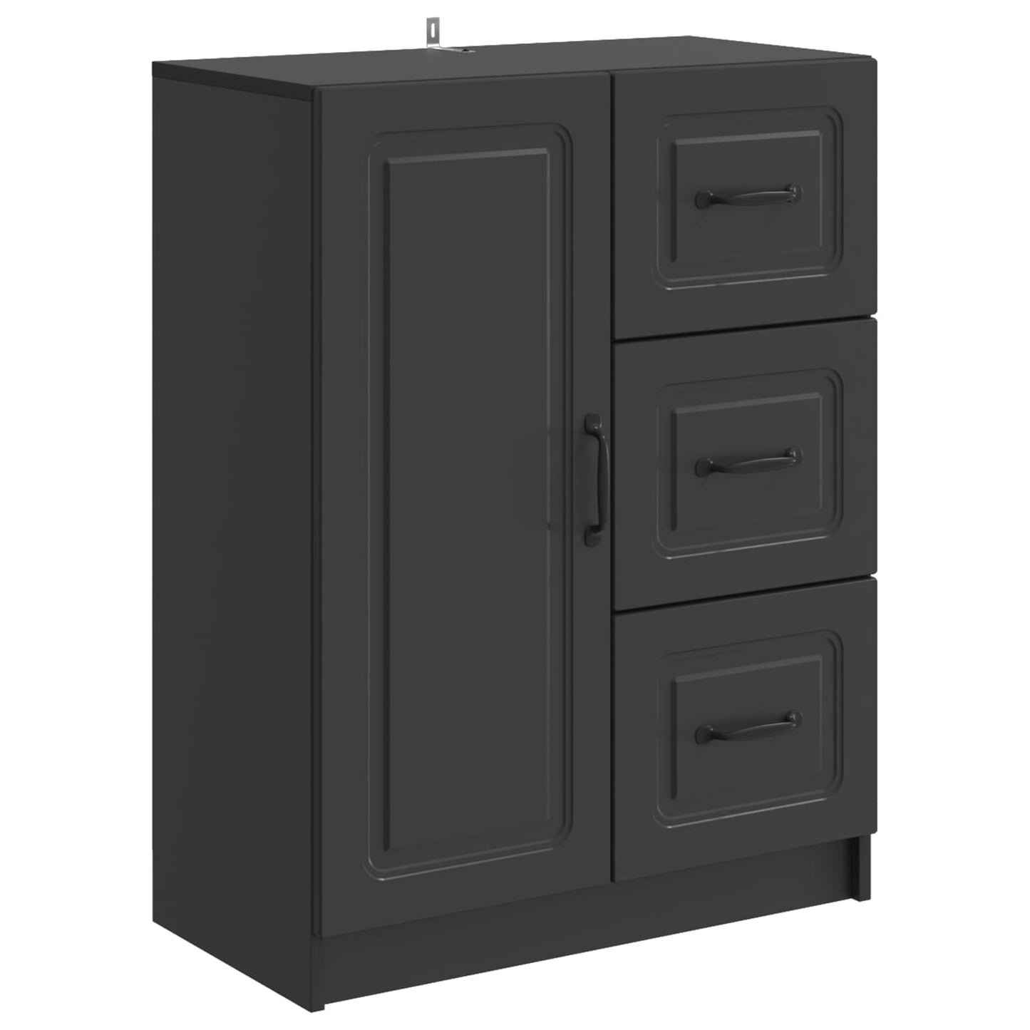 Sideboard med skuffe Sort 66 x 34,5 x 87 cm Konstrueret træ