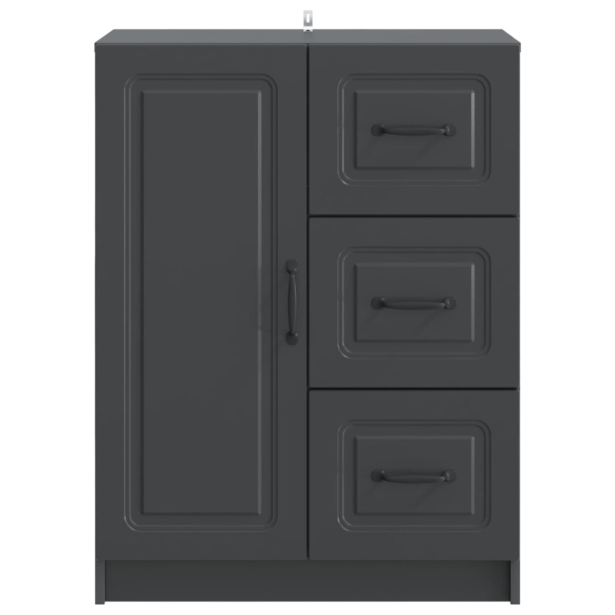 Sideboard med skuffe Sort 66 x 34,5 x 87 cm Konstrueret træ