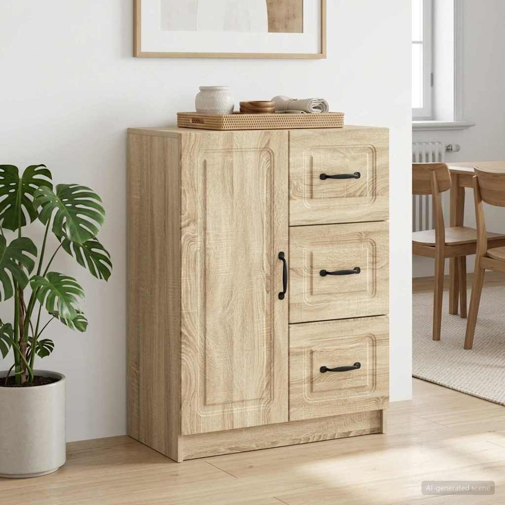 Sideboard Sonoma-eg 66 x 34,5 x 87 cm Konstrueret træ