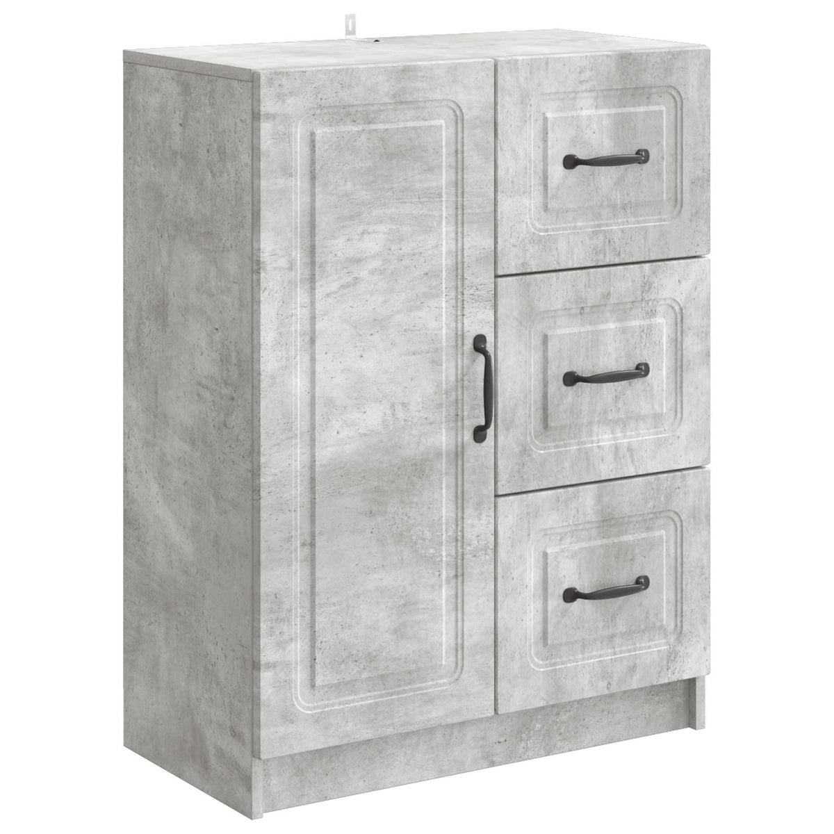 Sideboard med skuffe Betongrå 66 x 34,5 x 87 cm Konstrueret træ